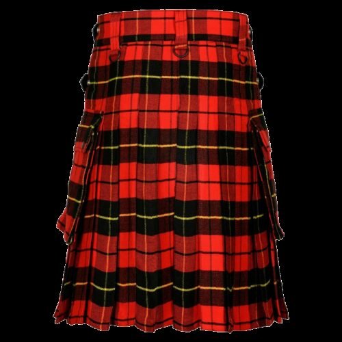 New Wallace Tartan Men's Scottish Tartan Utility Modern Kilt with Pockets