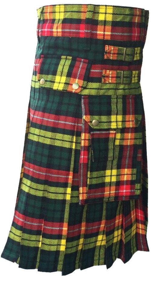 Scottish Men Utility Sports Traditional Buchanan Tartan Kilt