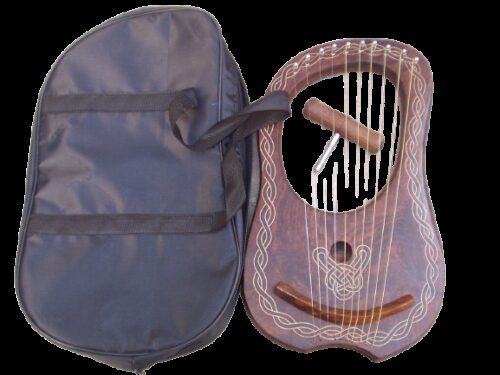 Lyre Harp 10 string Engraving Lyre