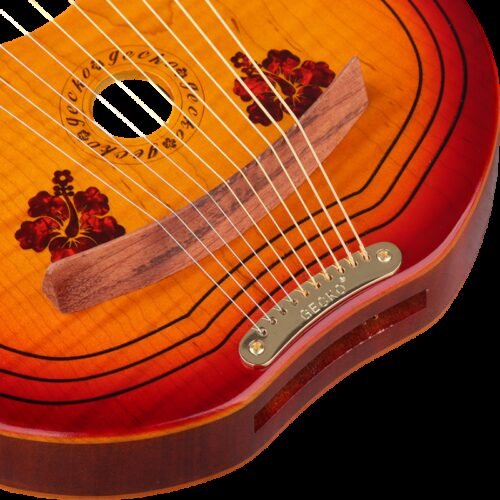 10-String Wooden Lyre Harp Metal Strings Mahogany Solid Wood String Instrument with Carry Bag