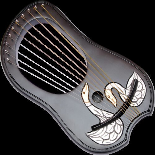 New Lyre Harp 10 Metal Strings Free Carrying Case +Key