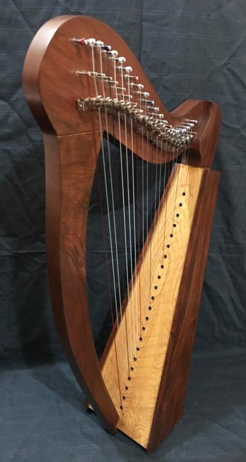 22 String Lever Solid Rose Wood Harp