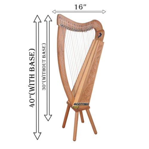 New 19 String Lever Harp Celtic Harp Irish Style Harp With Bag and Tuning Key